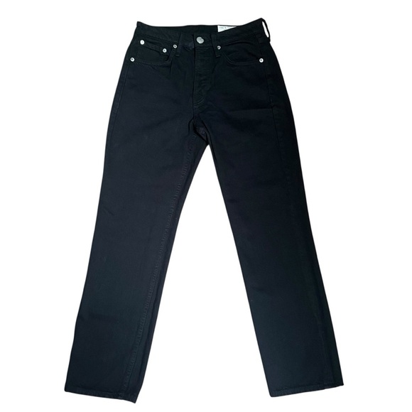 Rag & Bone Maya High Waist Ankle Slim Straight Leg Jeans Womens US 25 Black - Picture 1 of 8